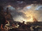 VERNET, Claude-Joseph Shipwreck  wr Spain oil painting artist